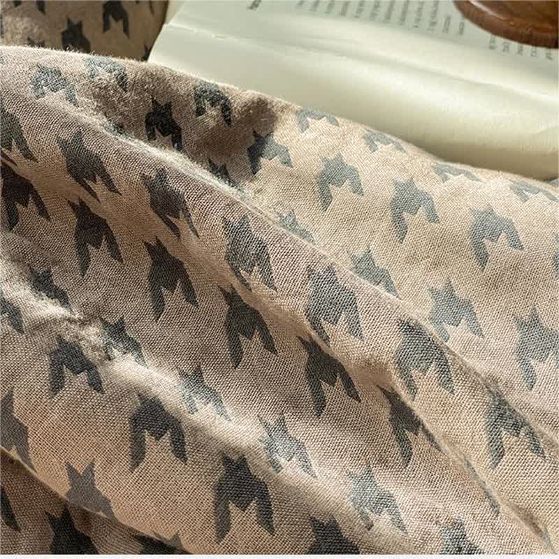 Cotton Duvet Cover & Bedding Set - Houndstooth Design