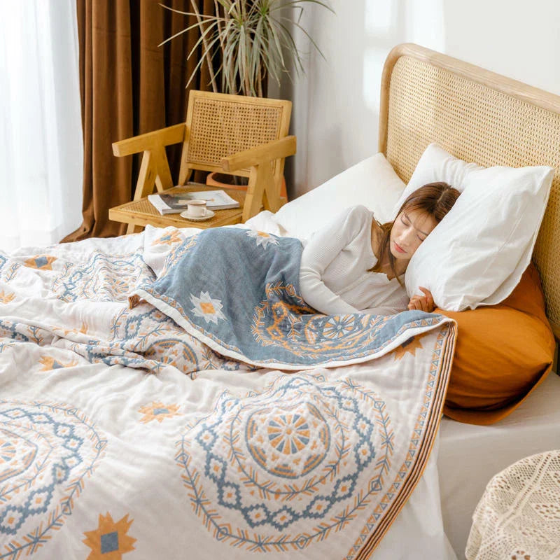 Mandala Cotton Throw Blanket