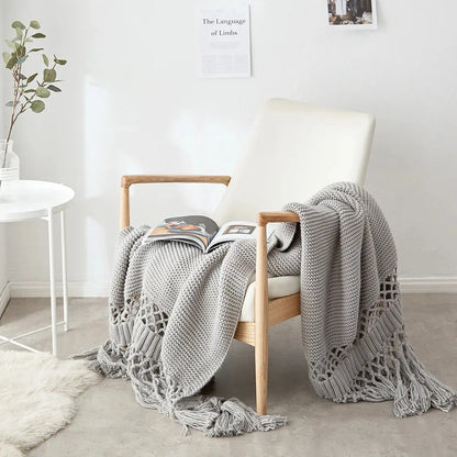 Handwoven Nordic Tassel Blanket Luxury Throw